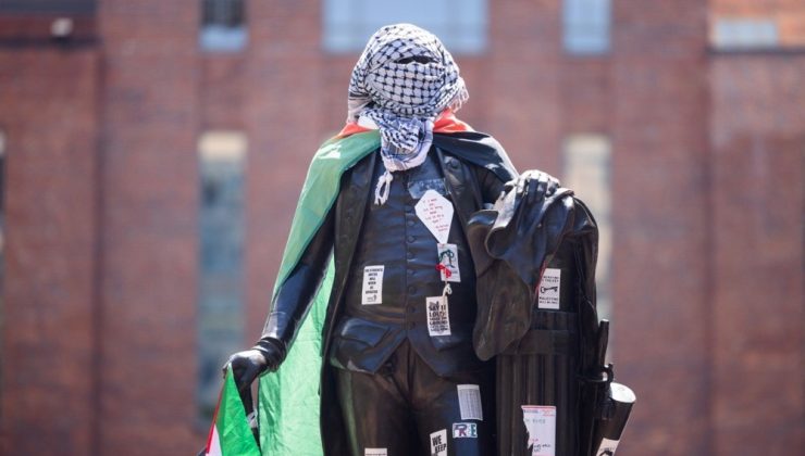 ABD’deki George Washington Üniversitesi’nde Filistin’e destek protestoları 8. gününde
