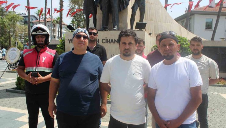 Alanya’da motokuryeler öldürülen meslektaşları Ata Emre Akman için toplandı