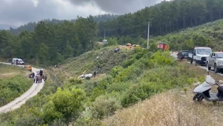 Bahçe işinden dönen aile kamyonetle şarampole yuvarlandı: 1 ölü, 1’i çocuk 3 yaralı