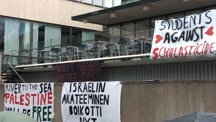 Danimarkalı ve Finlandiyalı öğrencilerden Filistin’e destek