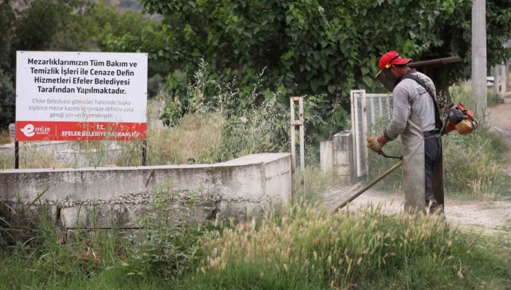 Efeler Belediyesi mezarlıklardaki çalışmalarını sürdürüyor