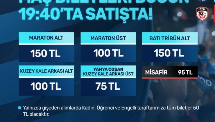 Y. Adana Demirspor – Gaziantep FK maçının biletleri satışa çıktı