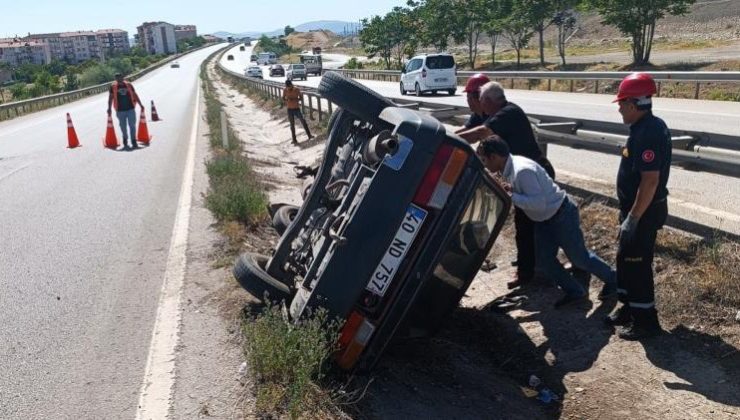 Kırıkkale’de otomobil takla attı: 1 yaralı