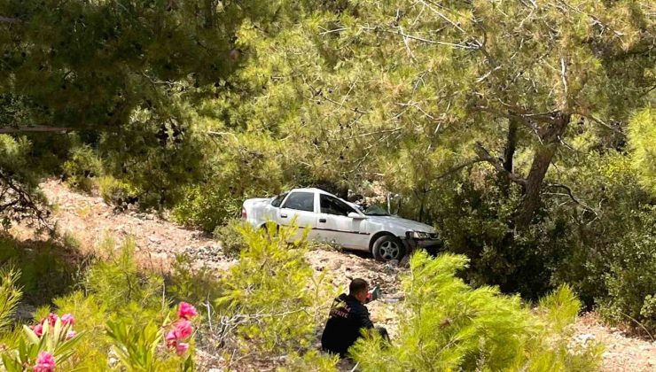 Milas’ta kontrolünü kaybeden otomobil şarampole yuvarlandı: 1 yaralı