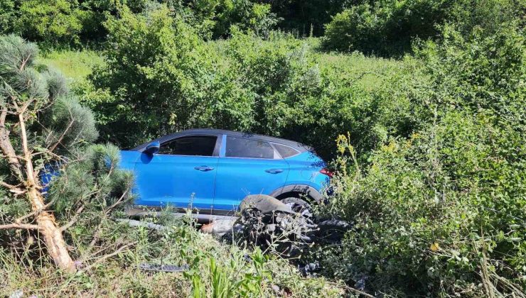 Yalova’da karşı şeritten gelen 2 araca çarpan motosiklet sürücüsü yaralandı