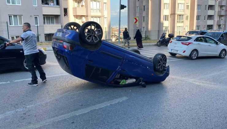 Otomobil takla attı: 1’i bebek 3 yaralı