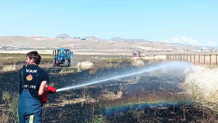 Van’da tarla yangını