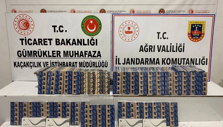 Ağrı’da çok sayıda gümrük kaçağı sigara ele geçirildi