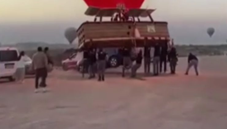 Kapadokya’da sıcak hava balonu ile otomobil çarpıştı