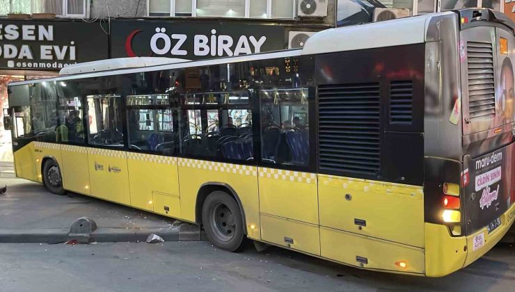 Kontrolden çıkan İETT otobüsü gelinlik mağazasına girdi