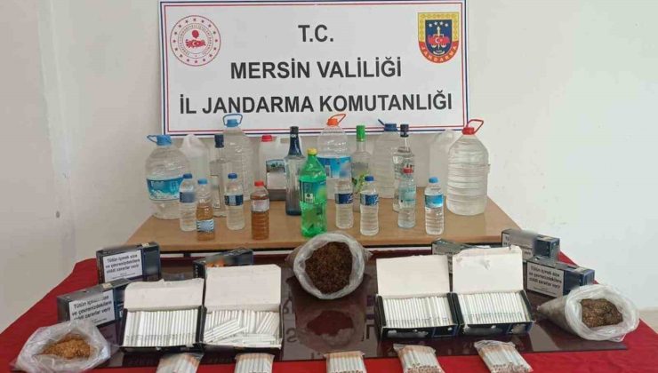 Mersin’de kaçak içki ve makaron ele geçirildi