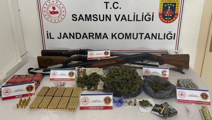 Samsun’da jandarma uyuşturucu ve silah ele geçirdi