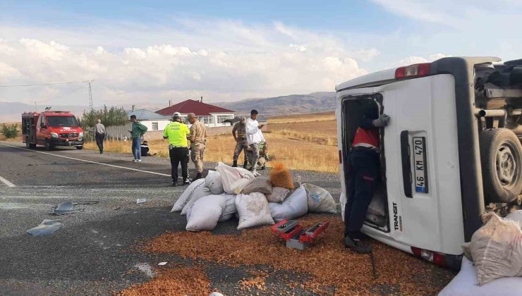 Van’da minibüs takla attı: 2 yaralı