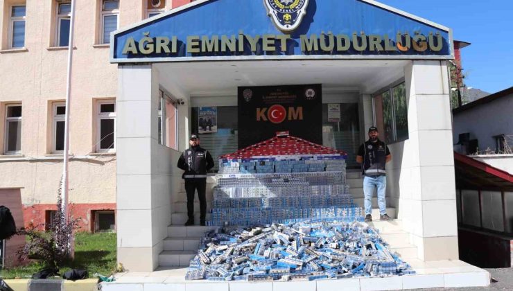 Ağrı’da polis 181 bin 100 karton kaçak sigara yakaladı