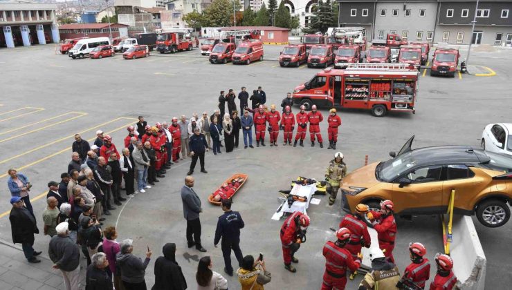 Ankara İtfaiyesi’nden ABB’nin Emekli Lokali üyelerine eğitim ve tatbikat