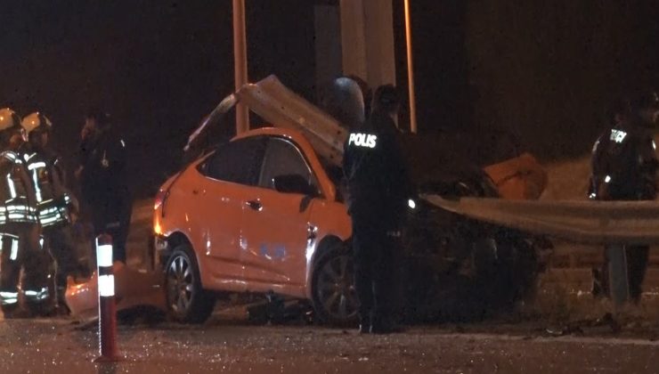 Ankara’da kontrolden çıkan taksi bariyerlere saplandı: 1 ölü