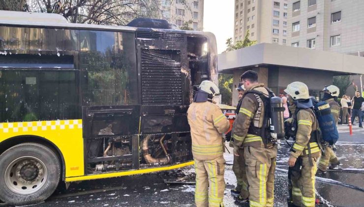 Ataşehir’de İETT otobüsü alev alev yandı, faciadan dönüldü