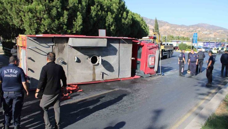 Aydın’da itfaiye aracı ile otomobil çarpıştı