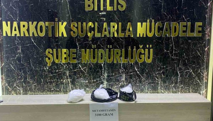 Bitlis’te 3 kilo metamfetamin ele geçirildi