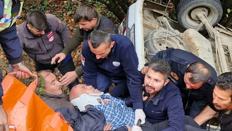 Bolu’da otomobil uçuruma devrildi: 1 yaralı