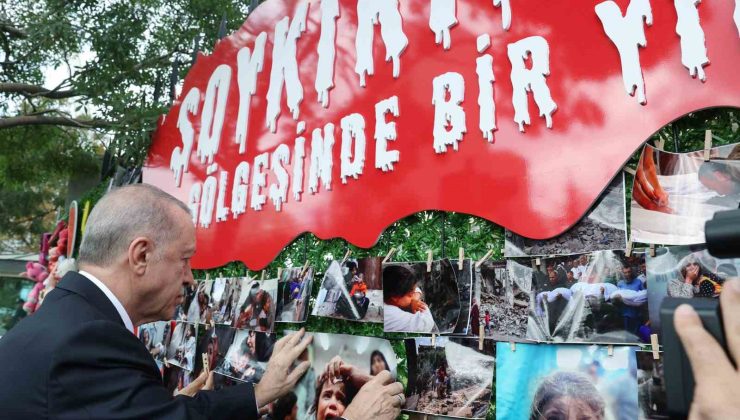 Cumhurbaşkanı Erdoğan “Soykırımın Gölgesinde Geçen Bir Yıl” sergisini gezdi