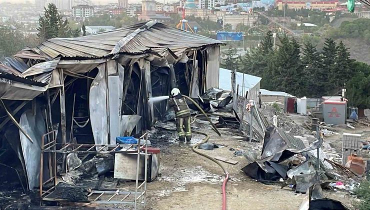 Gaziosmanpaşa’da işçilerin kaldığı konteynerlerde yangın