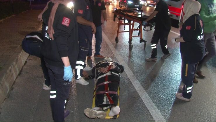 Maltepe’de otomobil motosiklete çarptı: 1 yaralı