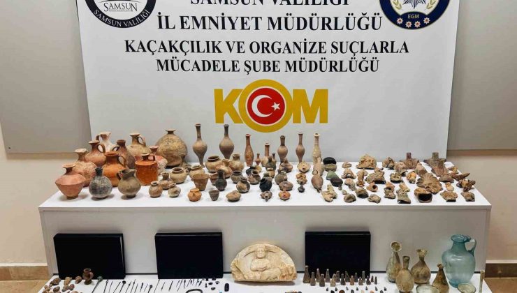 Samsun’da 325 tarihi eser ele geçirildi: 1 gözaltı