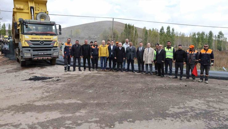 Sivas’ta bağlantı yolları sıcak asfalt kavuşuyor