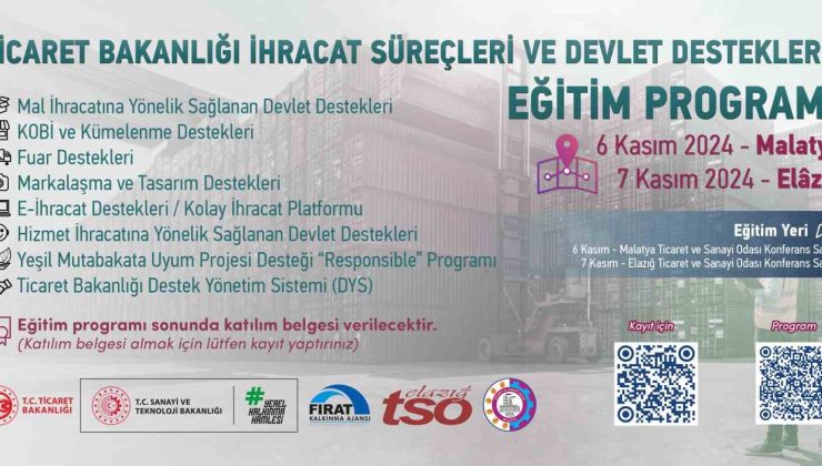 Ticaret Bakanlığı ihracat süreçleri ve devlet destekleri eğitim programı başlıyor