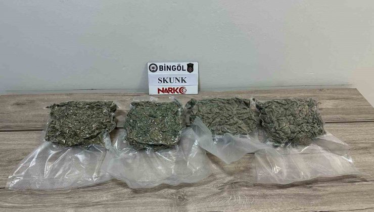 Bingöl’de 2 kilo 86 gram skunk ele geçirildi