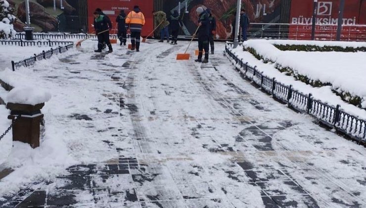 Büyükşehir ekiplerinden kaldırım ve parklarda yoğun mesai