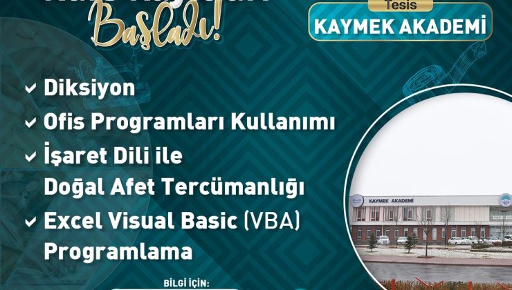 Büyükşehir KAYMEK’in yeni kurslarına kayıtlar başladı