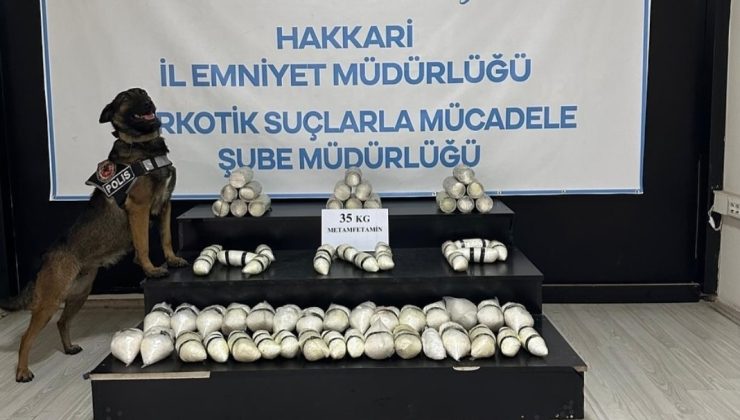 Hakkari’de 35 kilo metamfetamin ele geçirildi