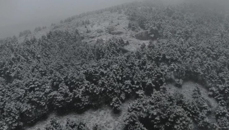 İstanbul’da kar yağışı havadan görüntülendi