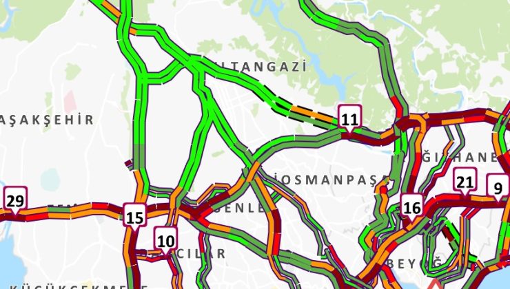 İstanbul’da trafik yoğunluğu yüzde 90’a ulaştı