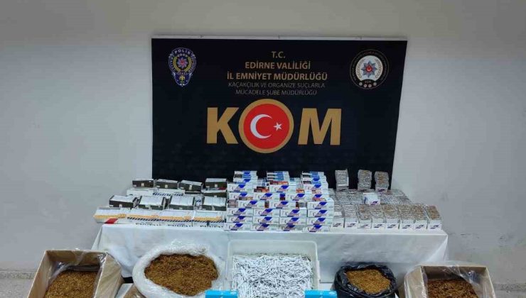 Keşan’da kıyılmış tütün ile doldurulmuş 29 bin 60 adet makaron ele geçirdi