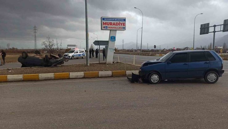 Konya’da iki otomobil çarpıştı: 1 yaralı