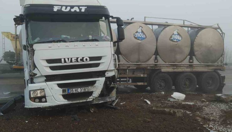 Manyas-Gönen Yolu kavşağında trafik kazası: 1 yaralı