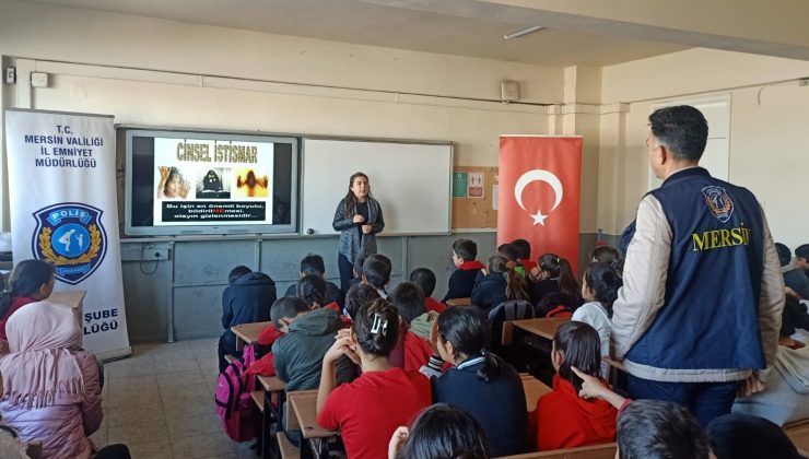 Mersin emniyeti çocukları okullarda suç ve suçluya karşı bilgilendirdi