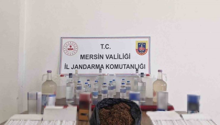 Mersin’de kaçak makaron ve sahte içki ele geçirildi