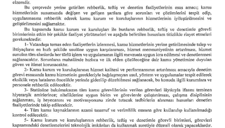 “Rehberlik, Teftiş ve Denetim Faaliyetlerinin Düzenli ve Etkin Bir Şekilde Yerine Getirilmesi” Genelgesi Resmi Gazete’de yayımlandı