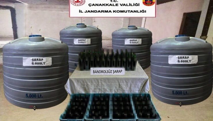 Çanakkale’de 22 bin litre kaçak içki ele geçirildi