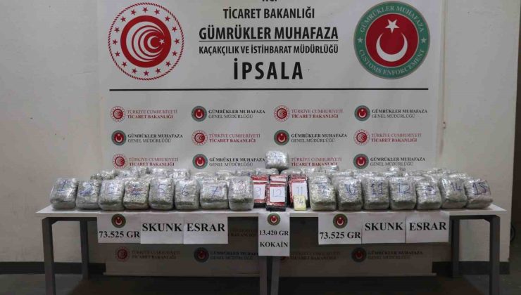 Gümrük Muhafaza ekipleri İpsala ve Esendere Gümrük Kapısı’nda zehir tacirlerine geçit vermedi