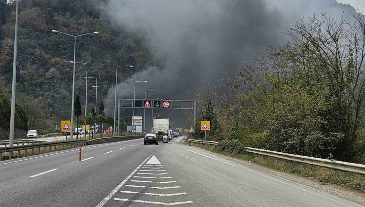 Ordu’da tünelde yangın: Trafik yarım saat durdu