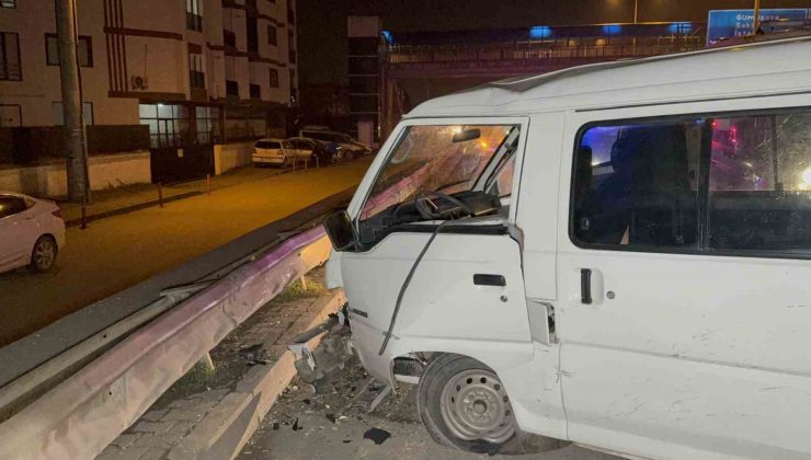 Alkollü ve ehliyetsiz sürücünün kullandığı araç kontrolden çıkıp karşı şeride geçti