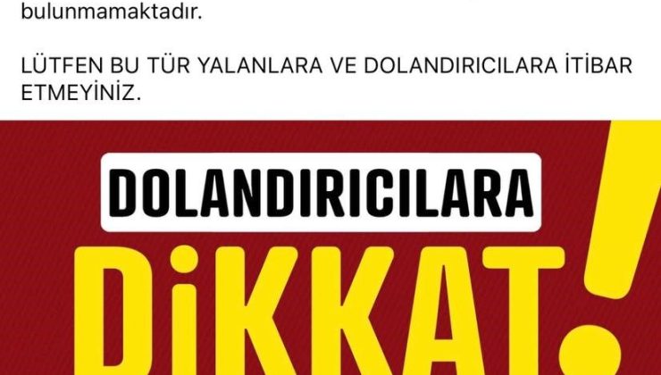 Başkan Palancıoğlu’ndan ‘dolandırıcı’ uyarısı