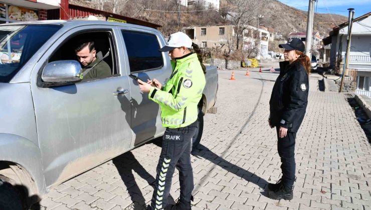 Beytüşşebap’ta kadın polisler ilçe giriş ve çıkışlarında rutin kontroller yaparak asayişi sağlıyor