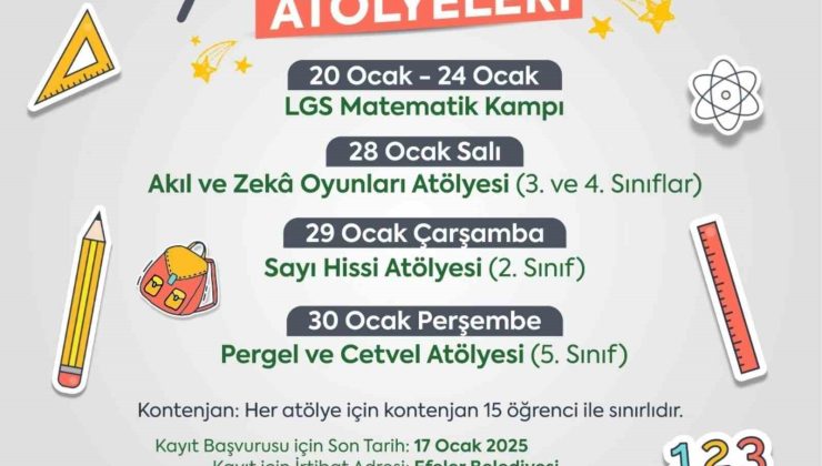 Efeler Belediyesi’nden çocuklara yarıyıl tatili atölyeleri