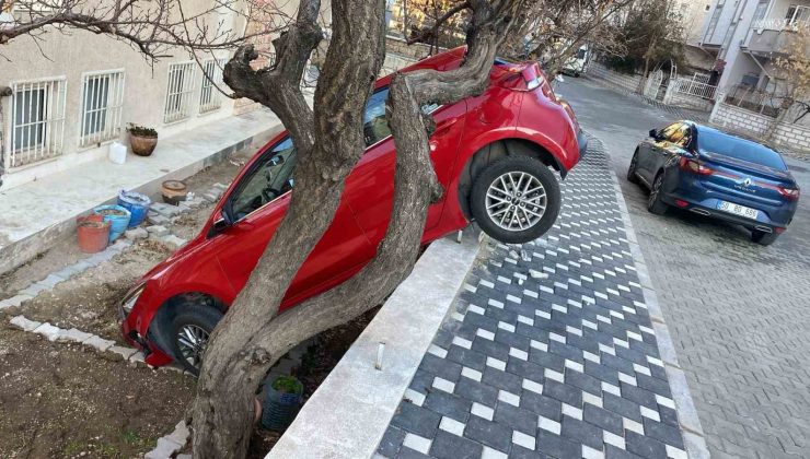 Otomobilini park ederken bahçeye düştü: 1 yaralı